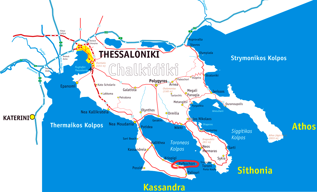 Halkidiki-Pefkohori-map